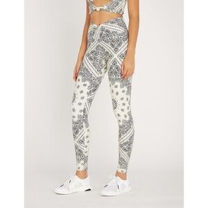 Beach Riot Bowie Cara Leggings Bandana Paisley Black White Size Small